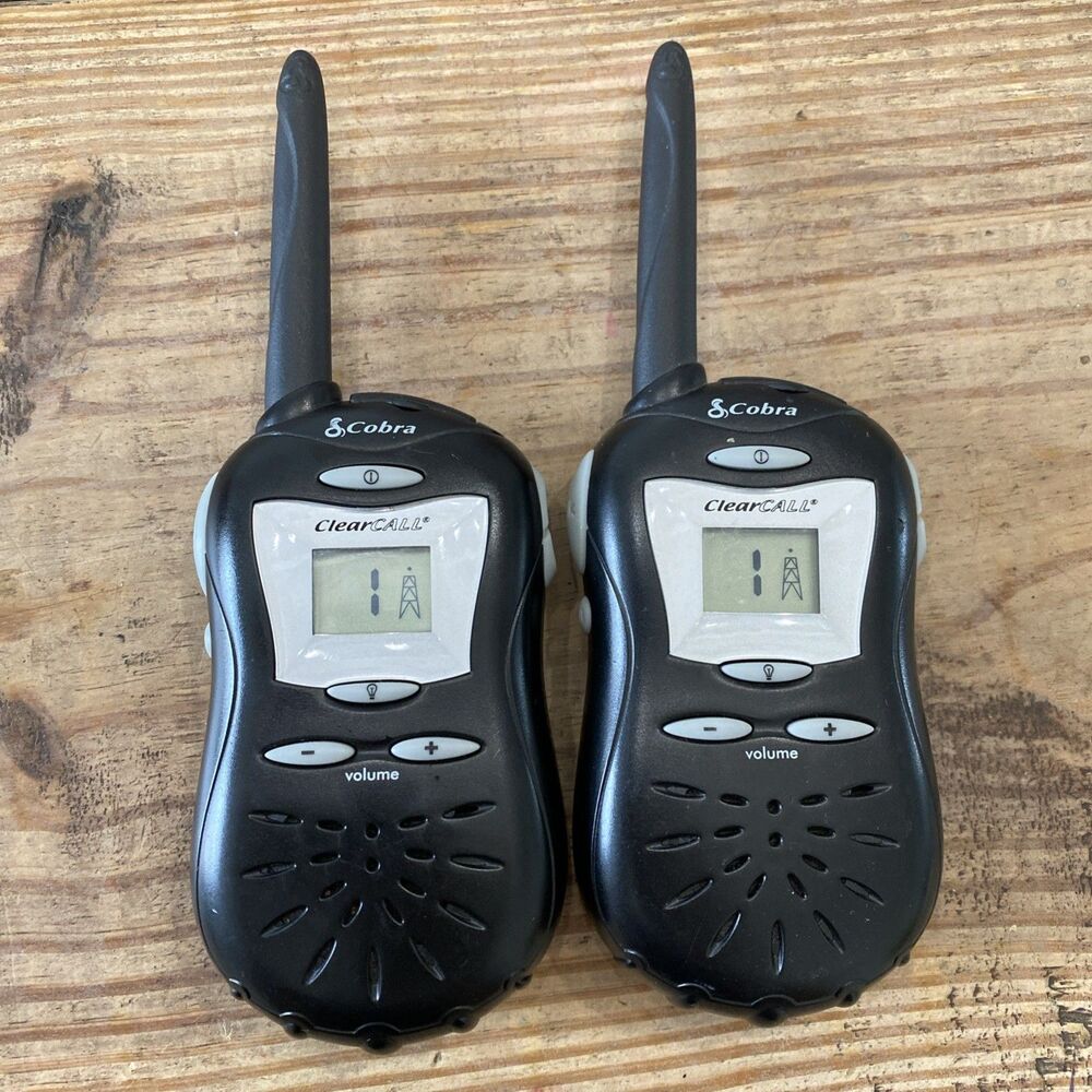 Pair Cobra FRS80 Walkie Talkie Clear Call FRS 80 Two Way Radio Black